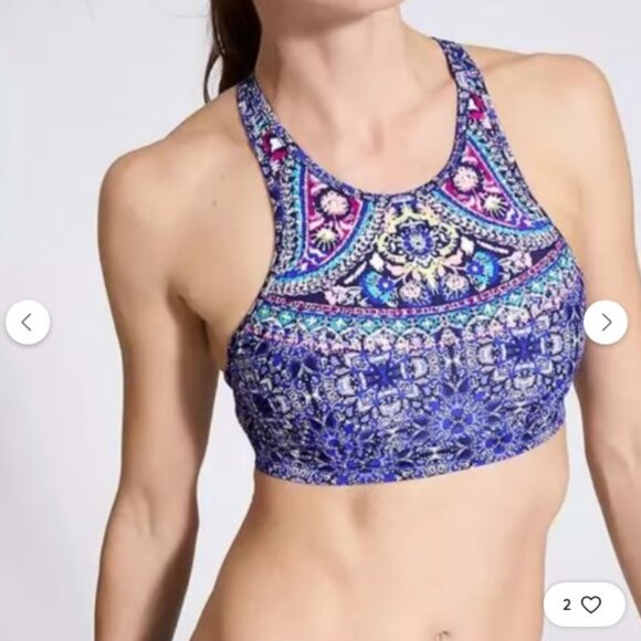 Athleta Baja Blue Swim Top 32 B/C - Picture 2 of 9